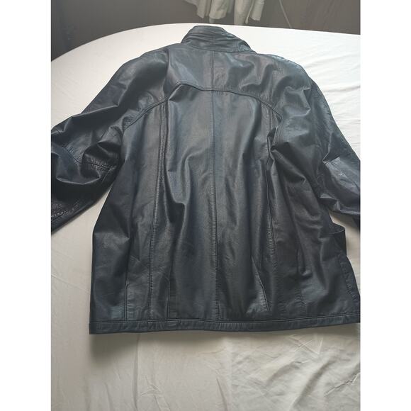 Vintage Pelle Studio Leather Jacket Mens Large Gray Bomber Coat *Missing buttons - Picture 6 of 9